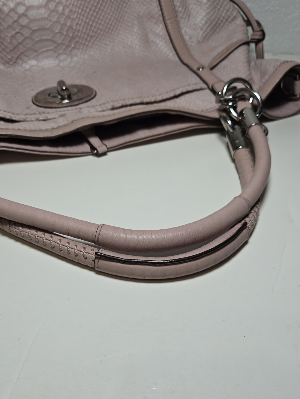 COACH Audrey Pinnacle Embossed Exotic Cinch East West Tote #19585 Mauve Pink - Picture 10 of 15